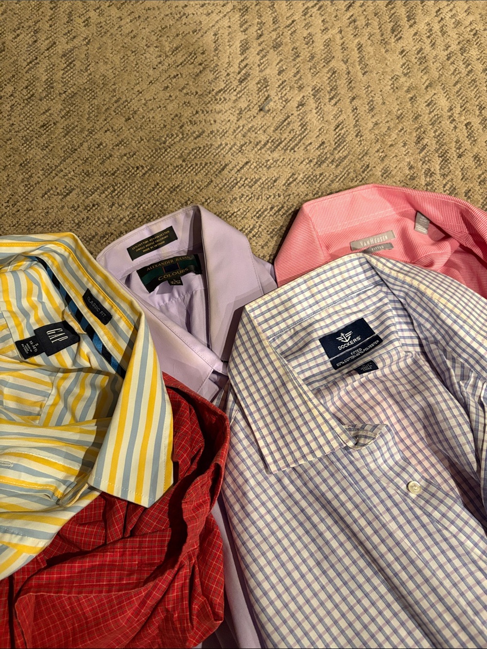 Dockers Men's Lilac and White Gingham Dress Shirt
